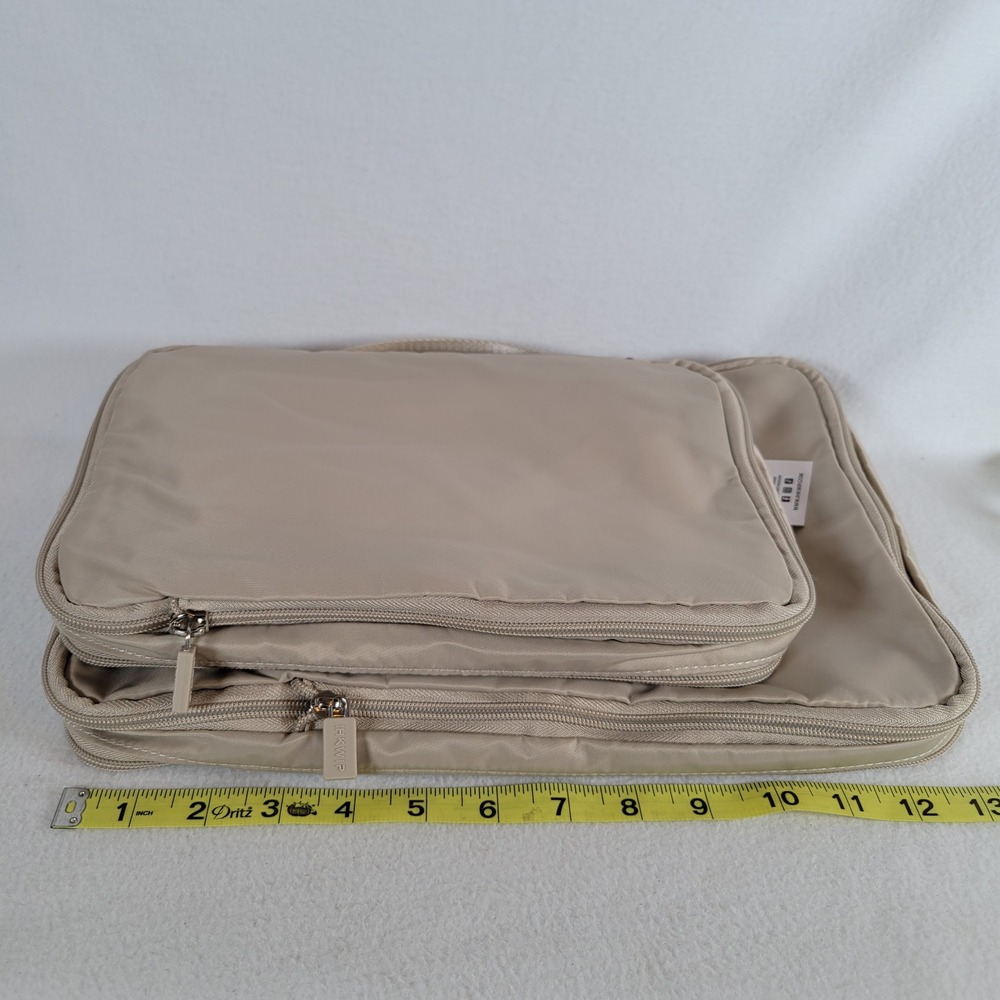 IHKWIP Women Any Excursion Compression Packing Cubes Nylon Travel Set Beige - Picture 3 of 9